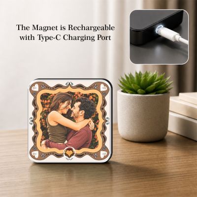 Personalized Musical Fridge Magnet Custom with Photo & Any Song Anniversary & Birthday Gift for Girlfriend, Boyfriend, Husband & Wife Playable Song Magnet